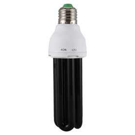 Lodokdre E27 40W UV Fluorescent Blacklight CFL Ampoule Lampe 220V : Droite Wattage: 40W DC 12V