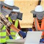 JNJOOD Protège-Nuque pour Casque de Chantier : 2 Pièces, Protection Solaire et Bandana Cache-Cou Gris pour Casque de Chantier.