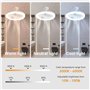 Sujurio Ventilateurs de Plafond avec Télécommande et Lampe, Base de Convertisseur E27, Ventilateurs de Plafond Intelligents et S