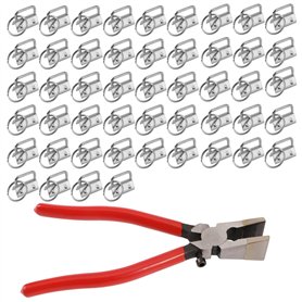 EMSea 50pcs Quincaillerie pour Porte-clés 1 Pouce Lanière Matériel de Porte-clés avec Outil de Pince Porte-clés pour Porte-clés