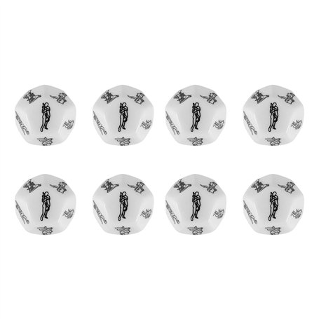Ocnvlia 8 PièCes Nouveauté DéS Jeux pour Adultes DrôLe Sexe DéS 12 CôTéS Amour Humour éRotique Craps de DéS Barre Jouet Couple C