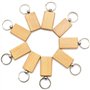 Pvczool 100 PièCes Bricolage Porte-CléS en Bois Blanc Coeur Rond Ellipse Sculpture Porte-CléS Bois Porte-CléS Anneau