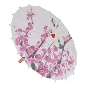 Jemcgrl Parapluie d'art en tissu de soie chinoise style classique Parapluie papier à Parapluie peint Parasol