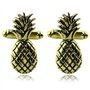 Qusedwey Fruits Ananas Manchettes Boutons Or Luxe Métal Manchettes Boutons Mode Chemise Manchettes Bouton