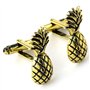 Qusedwey Fruits Ananas Manchettes Boutons Or Luxe Métal Manchettes Boutons Mode Chemise Manchettes Bouton