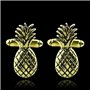 Qusedwey Fruits Ananas Manchettes Boutons Or Luxe Métal Manchettes Boutons Mode Chemise Manchettes Bouton