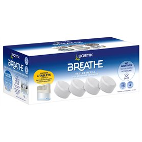 Bostik Breathe Lot de 4 tablettes de recharge pour déshumidificateur sans colorant et sans parfum