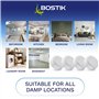 Bostik Breathe Lot de 4 tablettes de recharge pour déshumidificateur sans colorant et sans parfum, couvre des surfaces jusqu'à 2