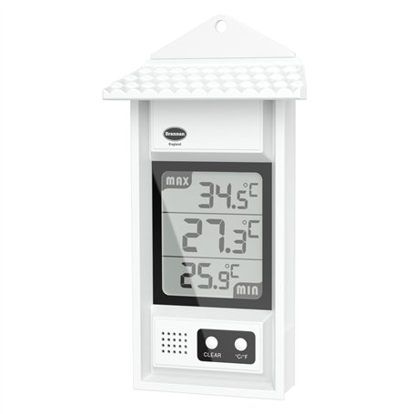 Thermomètre électronique max min avec toit.