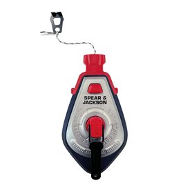 Spear & Jackson CHALKLINE – Ligne de Traçage en Aluminium 30 m-100 pieds – Enrouleur Rapide avec Poudre de Craie