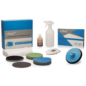 Glass Polish GP25022 Pro Kit de Nettoyage de Rayures pour Verre Professionnel avec polisseuse rotative Ø 125 mm avec Filetage M1