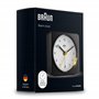 Braun Classic Analogue Alarm Clock with Snooze and Light, Quiet Quartz Sweeping Movement, Crescendo Beep Alarm in Black and Whit