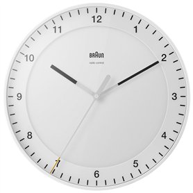 Braun Grande Horloge Murale analogique Classique pour Le Fuseau horaire de l’Europe Centrale (DCF) avec Mouvement de Balayage Si