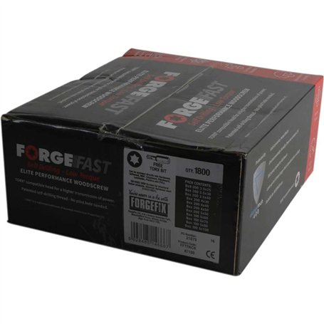 ForgeFast Elite Vis à bois à faible couple | Assortiment | Zinc jaune passivé | 1800 pièces