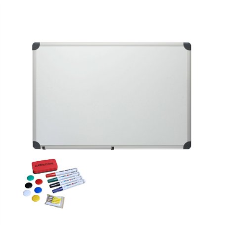 Cathedral Tableau blanc magnétique effaçable à sec avec accessoires 45 x 60 cm