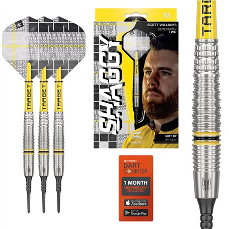 Target Darts Scott Williams Génération 2 Jeu de Fléchettes à Pointe Souple