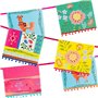 Talking Tables Fournitures de fête Boho pour 12 invités – Comprend assiettes florales colorées, guirlande, nappe en papier | Idé