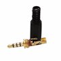3,5 mm 4 Pôles Jack Fiche Soudure Borne pour l'audio ou Vidéo câble Plaqués Or