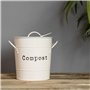 Harbour Housewares Le Compost Industriel Bin - Style Vintage de Cuisine en Acier de Stockage Bucket - Amovible intérieure - Crèm