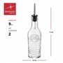 BORMIOLI ROCCO Bouteilles en Verre Officina 1825 - pour Huile d'olive/vinaigre - Bec verseur en Acier Inoxydable - 268 ML - Lot 
