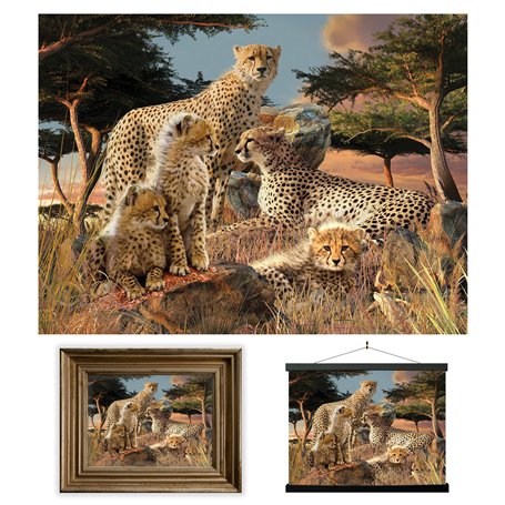 3D LiveLife Affiche Murales Lenticulaires Clan des Guépards de Deluxebase. Poster Gros Chat 3D sans Cadre. Décoration Murale Par