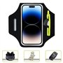 TRIXES Brassard de Course Noir avec Sac pour écouteurs adapté à l'iPhone 15 Pro Max/14 Pro/13 Pro Max/12/12 Pro/11/XR/XS/X/8 Plu