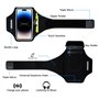 TRIXES Brassard de Course Noir avec Sac pour écouteurs adapté à l'iPhone 15 Pro Max/14 Pro/13 Pro Max/12/12 Pro/11/XR/XS/X/8 Plu