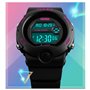 Skmei Filles Noir digital avec marqueurs de rose montre 50 m résistant à l'eau Chronomètre Alarme Parfait pour enfants de 5 à 13