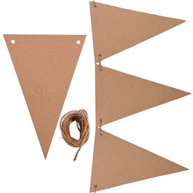 BCreativetolearn Lot de 25 fanions en Papier Kraft avec Ficelle de Jute – Faites Vos Propres décorations et bannières de fête d'