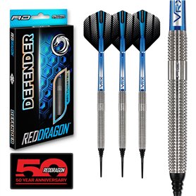 RED DRAGON Defender 19g Baril / 21g Poids Total Pointe Souple 90% Jeu de fléchettes en tungstène avec ailettes et tiges de fléch