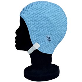 Blue Reef Bonnet de bain pour femme - Style classique et rétro - Avec sangle réglable - Taille unique - Bleu ciel