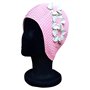 CHEX Lucca Waffle Bubble Bonnet de bain classique pour femme Motif floral 3 fleurs 2 rangées de couleurs Pétales 3D Style vintag