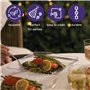 MATANA 20 Assiettes Transparentes en Plastique Dur pour Anniversaires, Mariages & Fêtes, 26cm - Design Ondulé - Solide & Réutili