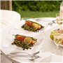 MATANA 20 Assiettes Transparentes en Plastique Dur pour Anniversaires, Mariages & Fêtes, 26cm - Design Ondulé - Solide & Réutili