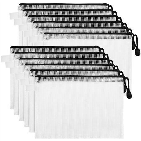 Belle Vous Pochette Plastique Zip Transparentes (Lot de 12) - Pochette Zip A5 - Pochette Plastique Étanche Multi-Usages pour Voy