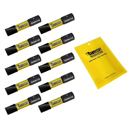 10 x SabreCut SCRSL732_10 32 mm SL7 Jeu d'embouts de tournevis à percussion magnétique à fente Single End Heavy Duty Compatible