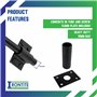 IRONTITE® Boulon de portail noir robuste pour portails en bois, boulon de portail monté en surface, idéal pour portes de garage 