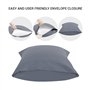 Pamposh Lot de 4 taies d'oreiller de taille standard 50 x 75 cm en microfibre brossée double de qualité supérieure avec fermetur