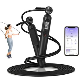 Corde à sauter intelligente avec compteur pour adulte – Corde sans fil réglable pour entraînement intérieur et extérieur avec an