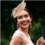 Bibi chapeau bandeau en maille filet pilulier chapeau chapeau hairhoop thé fête coiffe accessoire pour cheveux rose