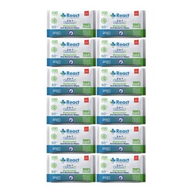 React Lot de 12 lingettes jetables 2 en 1 pour mains et surfaces Parfum frais biodégradable