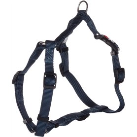 Flamingo Harnais pour Chien H Ziggi Bleu foncé S - Réglable en continu - avec Anneau pour Attacher Une Laisse - avec Boucle à cl