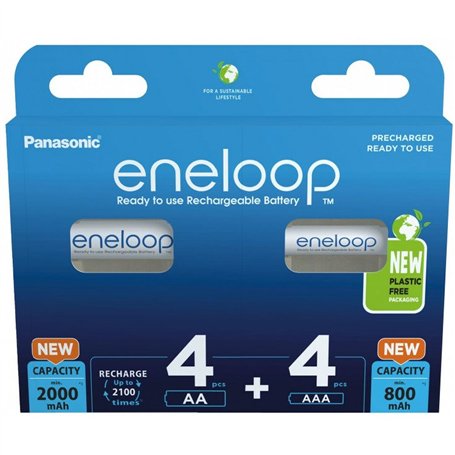 Piles Rechargeables Panasonic BK-3MCDE+4MCDE/8CP