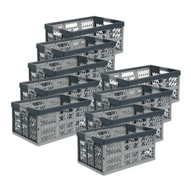 keeeper 9 boîtes pliables « Ben » pour professionnel (45 litres/polypropylène/gris anthracite).
