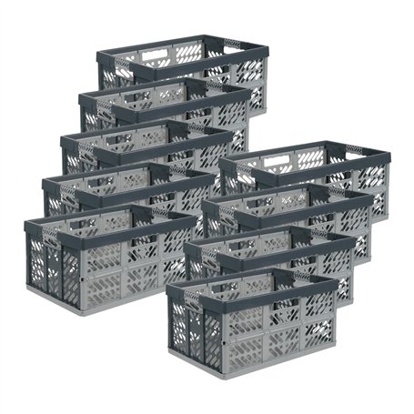 keeeper 9 boîtes pliables « Ben » pour professionnel (45 litres/polypropylène/gris anthracite).