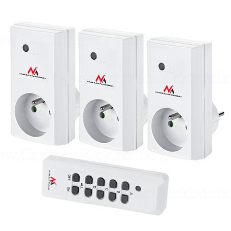 Maclean MCE153 Prises internes avec t�l�command� 3 pi?ces programmable avec pile de la t�l�commande Lot de 3 prises t�l�command�
