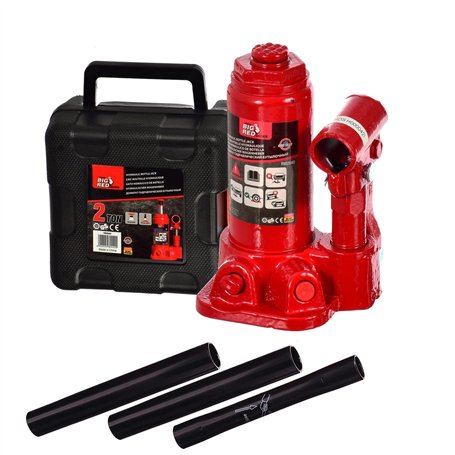 2 Ton Cric à Voiture Bouteille Hydraulique Levage Jack pour Van Bateau Camion Caravane avec Valise