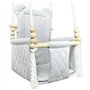 Balançoire pour bébé - Balançoire en bois - Armature en bois et coton - Gris - Jouet pour enfant - Maison de jardin - Siège bébé