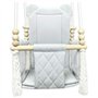 Balançoire pour bébé - Balançoire en bois - Armature en bois et coton - Gris - Jouet pour enfant - Maison de jardin - Siège bébé