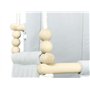 Balançoire pour bébé - Balançoire en bois - Armature en bois et coton - Gris - Jouet pour enfant - Maison de jardin - Siège bébé